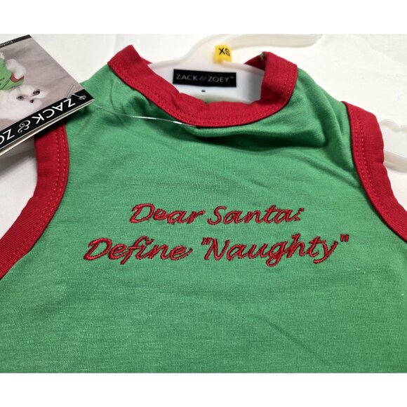 Zack & Zoey Dog Sweater Pullover XS Dear Santa Define Naughty NWT - Picture 3 of 8